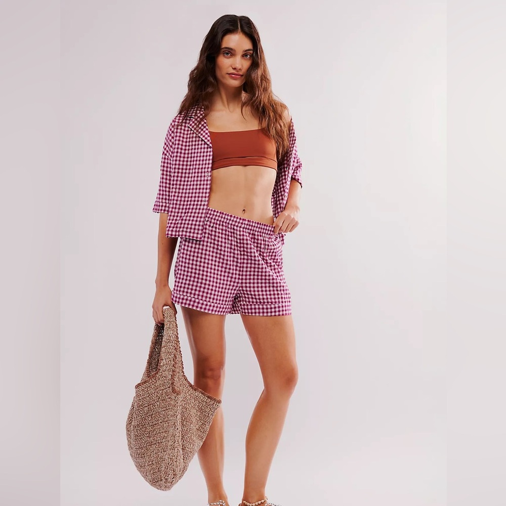 Free People Papinelle Gingham Matching Set